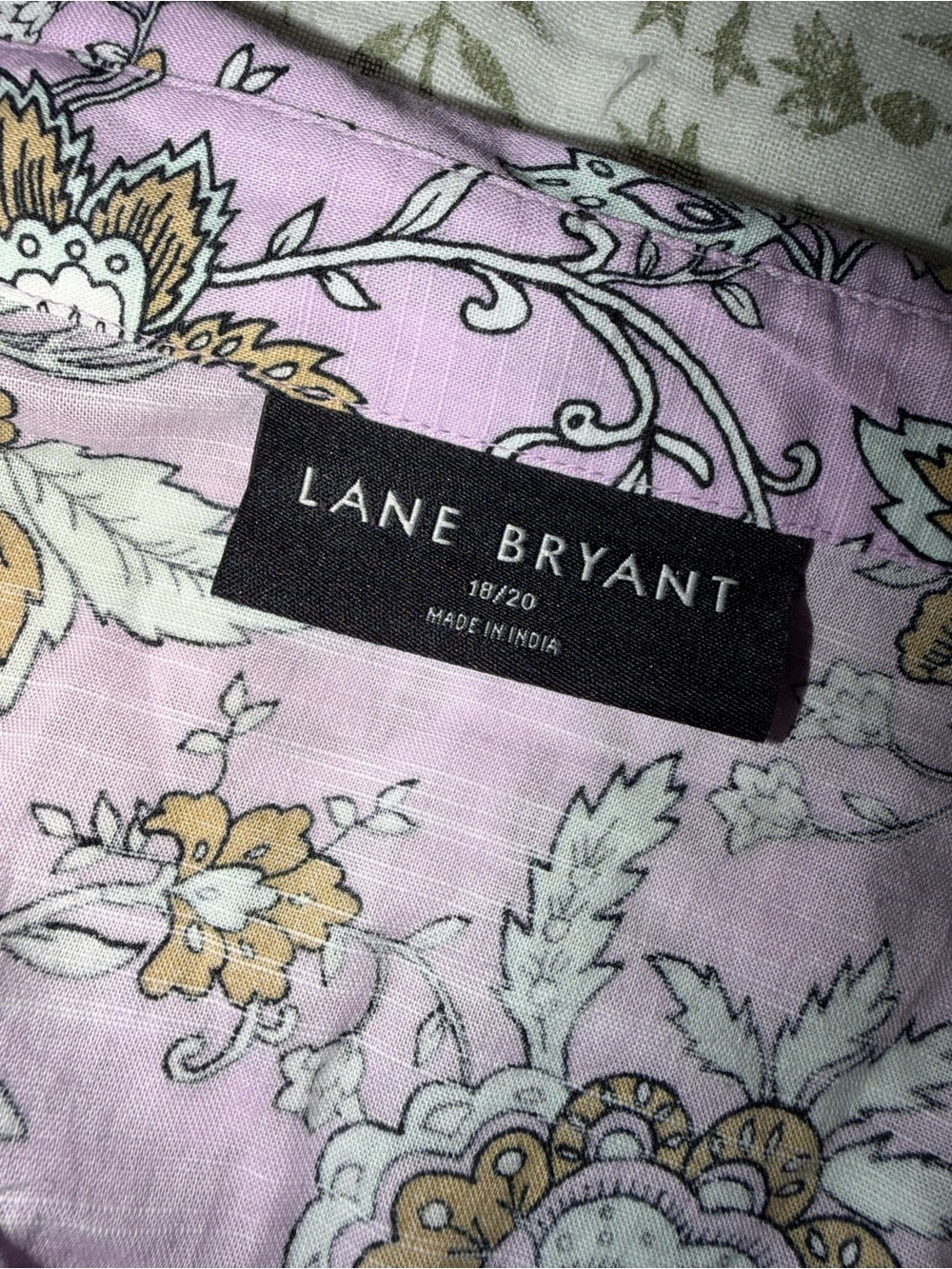 Lane Bryant Lavender Floral Button-Down Tunic View 4